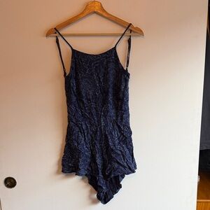 Navy Blue Spaghetti Strap Romper